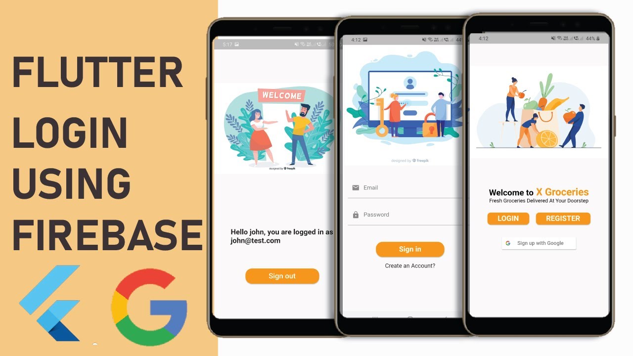 Flutter Login with firebase- auth|flutter firebase|Email/Pass & Google Sign in-flutter tutorial