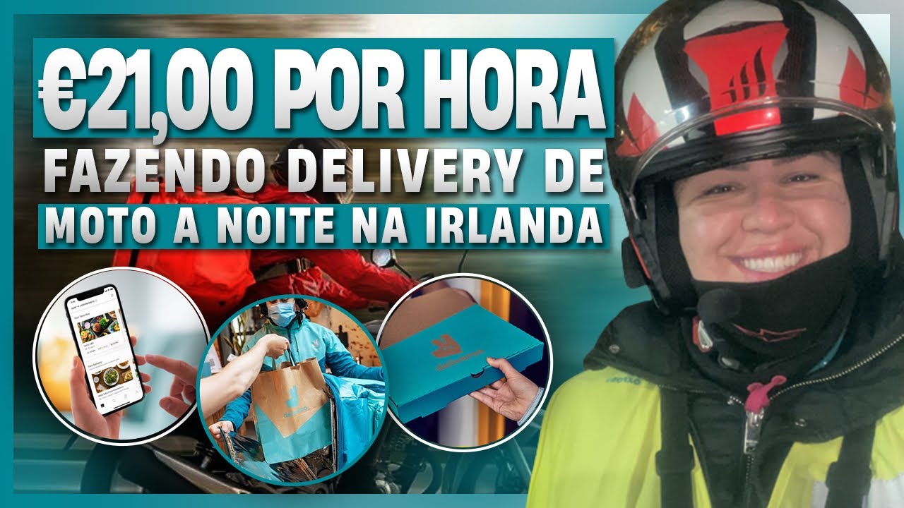 MULHER FAZENDO DELIVERY DE MOTO A NOITE EM DUBLIN | TRABALHANDO COM DELIVERY DE MOTO NA IRLANDA