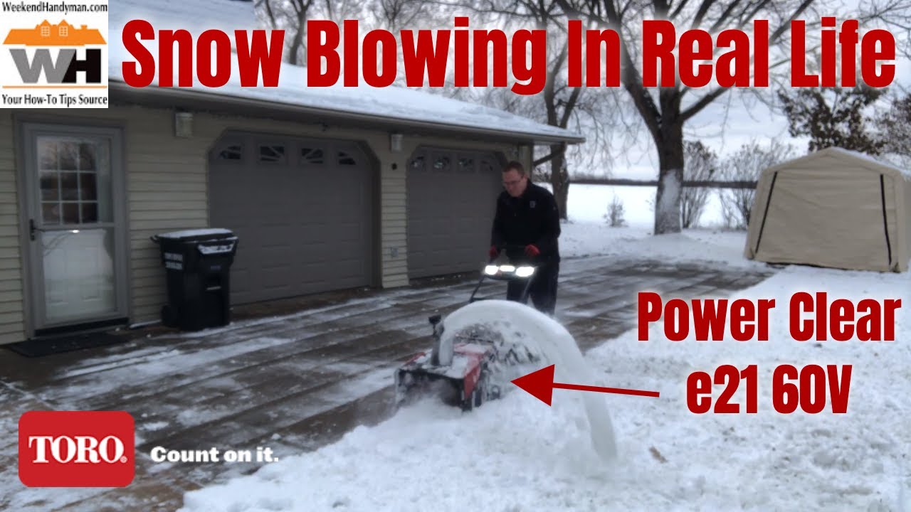 Snowblowing In Real Life: The Toro Power Clear e21 clearing a whole parking area and side walk