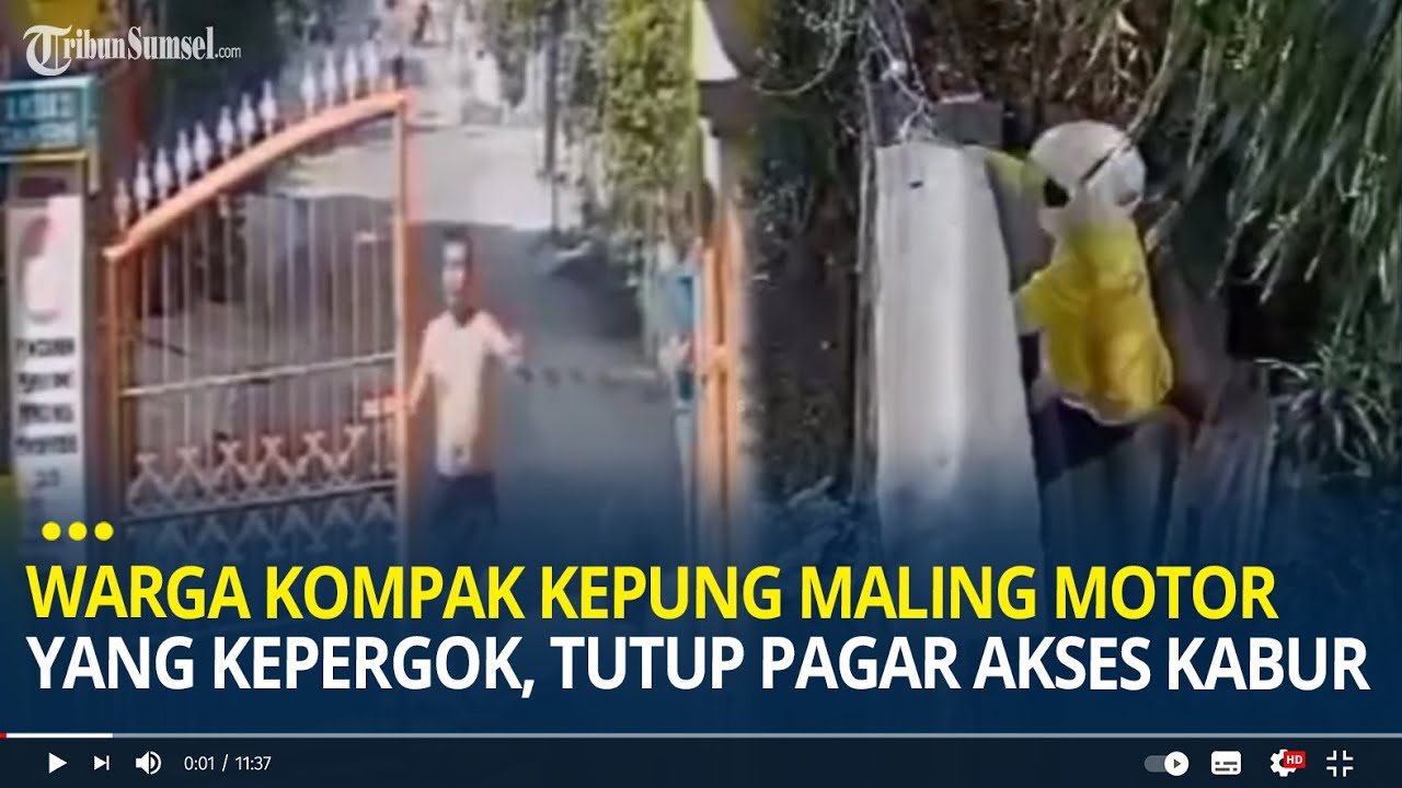 Detik-detik Warga Kompak Kepung Maling Motor Kepergok di Cikarang, Tutup Pagar Halangi Akses Kabur
