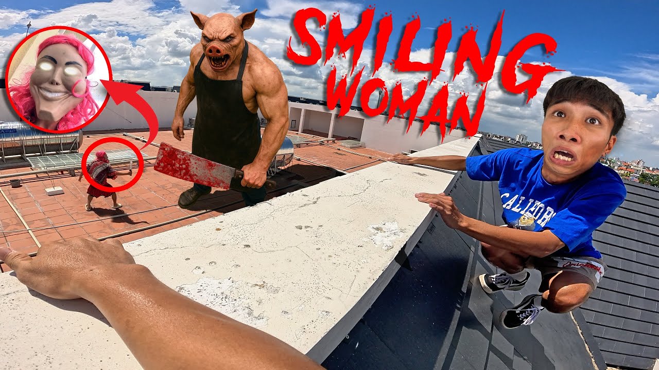 ESCAPING SMILING WOMAN 44.0 | Parkour Pov Horror Film| By B2F Viet Nam
