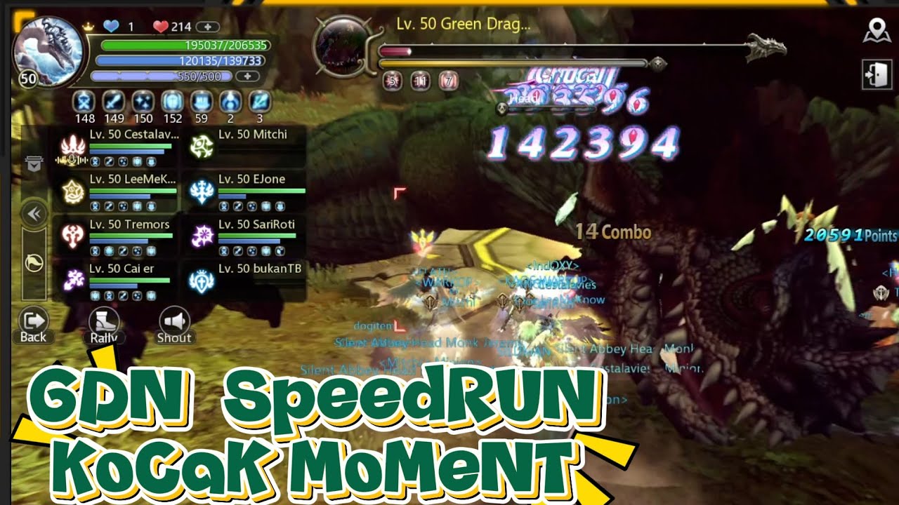 【Dragon Nest M: Classic】GREEN DRAGON SPEEDRUN: KOCAK MOMENT - GLADIATOR POV
