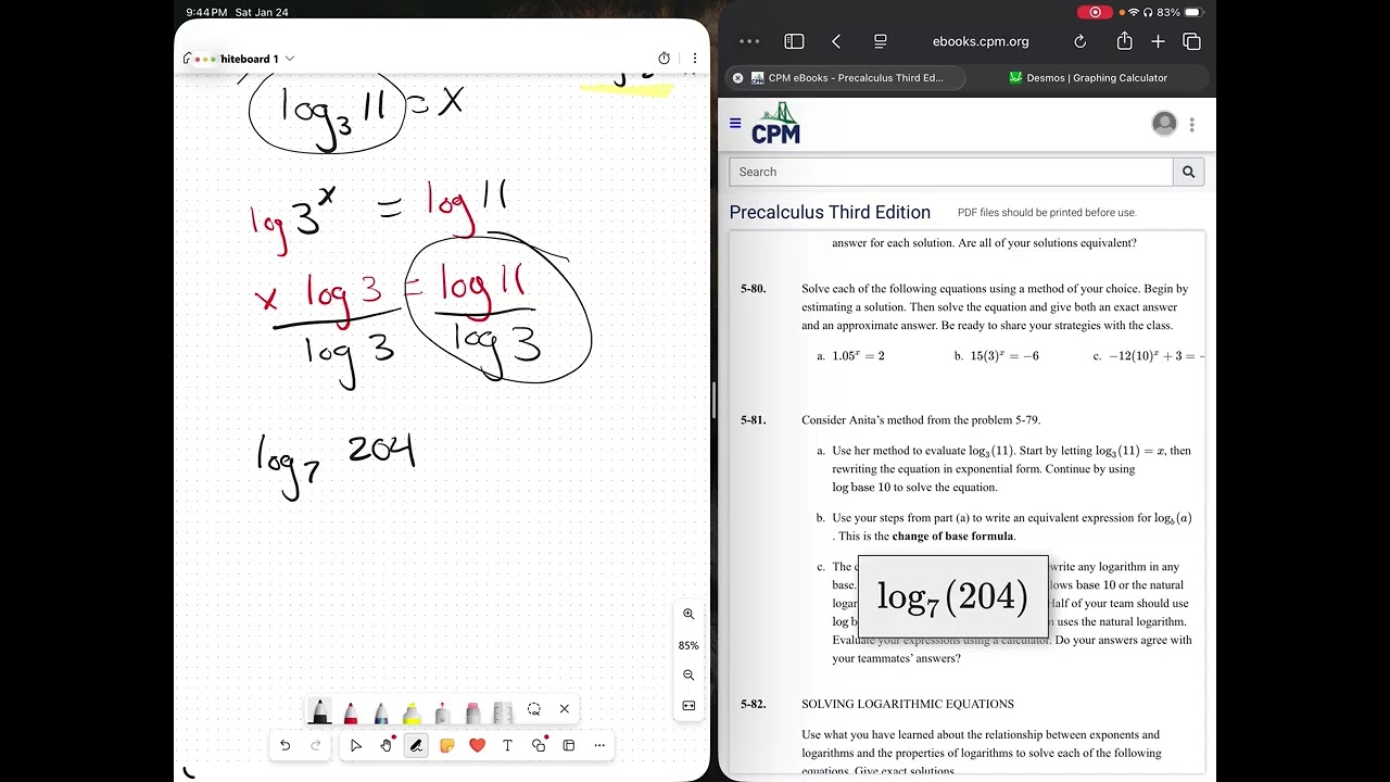 Pre Calculus CPM 5.2.3