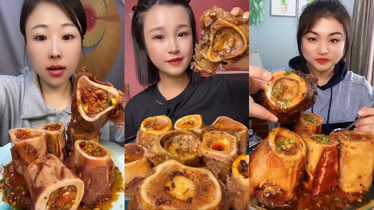 asmr mukbang bone marrow- thánh ăn tủy xương siêu cay - 牛骨髓, 牛肉の骨髄, 쇠고기 골수, गोजातीय अस्थि मज्जा #20