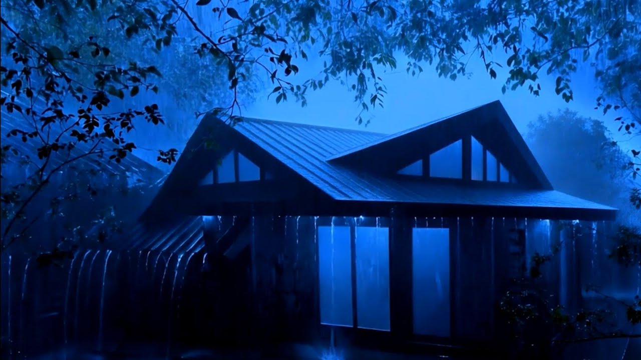 Dispel Insomnia with Pouring Rain & Intense Thunder on a Shabby Tent in Middle of the Wild at Night