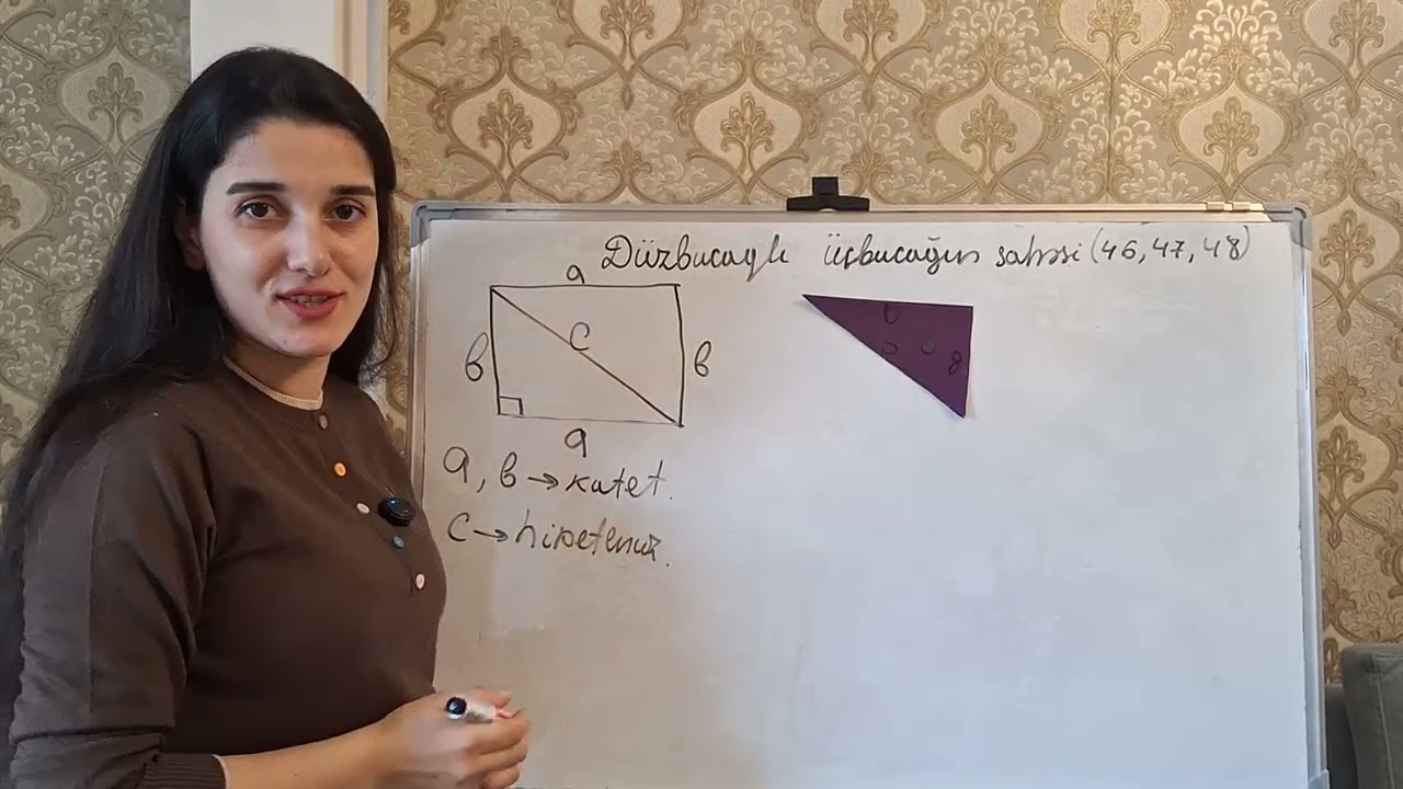 5-ci sinif riyaziyyat 2-ci hissə. Səh 46, 47, 48. D&uuml;zbucaqlı &uuml;&ccedil;bucağın sahəsi