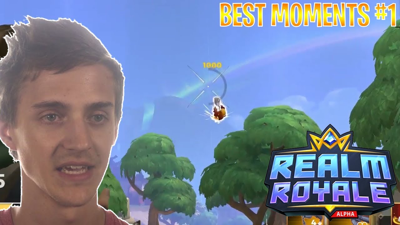 FIRST STREAMER WIN REACTIONS! CRAZY SNIPER AIR SHOTS! (Realm Royale Moments #1)
