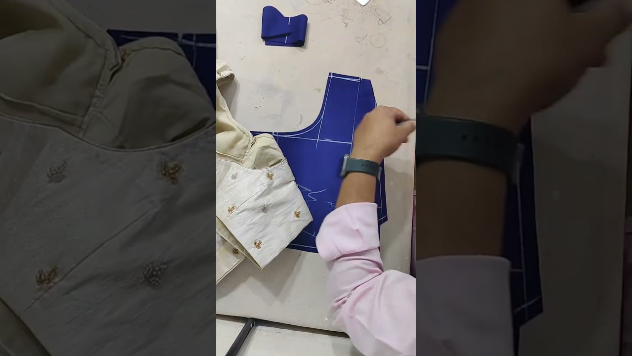 belt wala blouse ki perfect cutting| round blouse ki cutting aasan tarika| blouse cutting