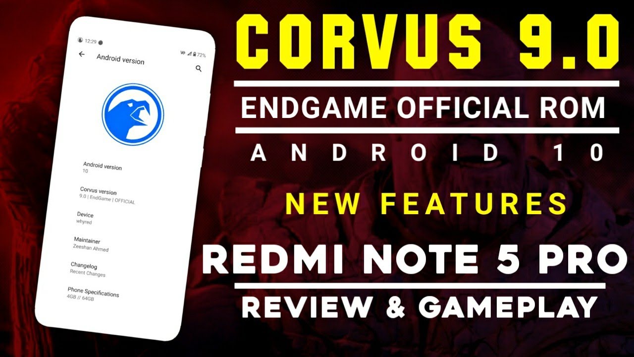 CORVUS 9.0 ENDGAME OFFICIAL UPDATE FOR REDMI NOTE 5 PRO | ANDROID 10 | NEW FEATURES | REVIEW