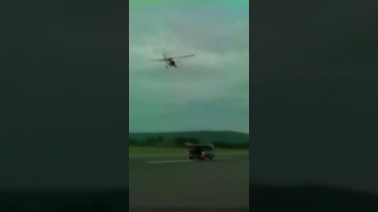 Plane lands on a truck. #aviation #flying #vintage