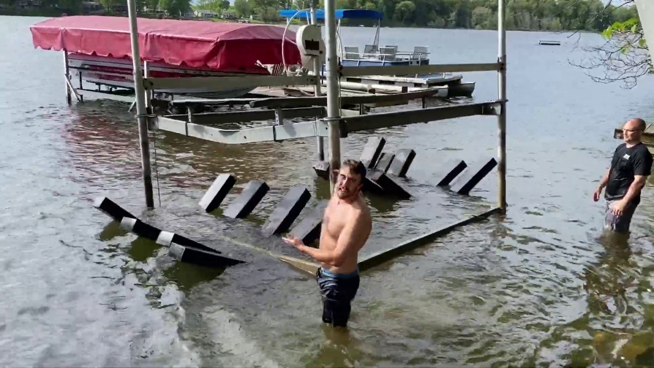 How To Move A Boat Hoist Without Lifting Using Foam Float Strips For Boat Lift