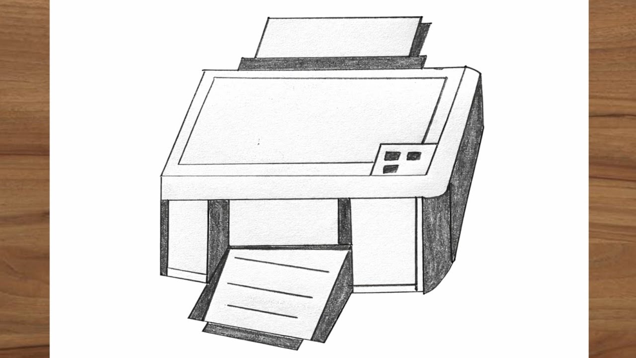 How To Draw Printer Step by Step | Printer Drawing 🖨️🖨️