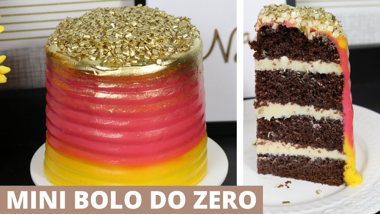 MINI BOLO DO ZERO - MASSA, RECHEIO E COBERTURA PARA FORMA 10X10 | Bru na Cozinha |