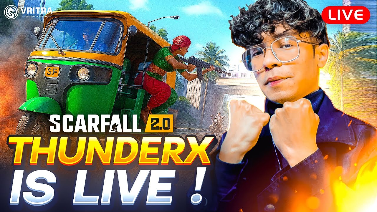 🔴 ScarFall 2.0 LIVE &ndash; Custom Room Battles + Rank Push 🔥Indian Battle Royale 2025 | iOS + Android