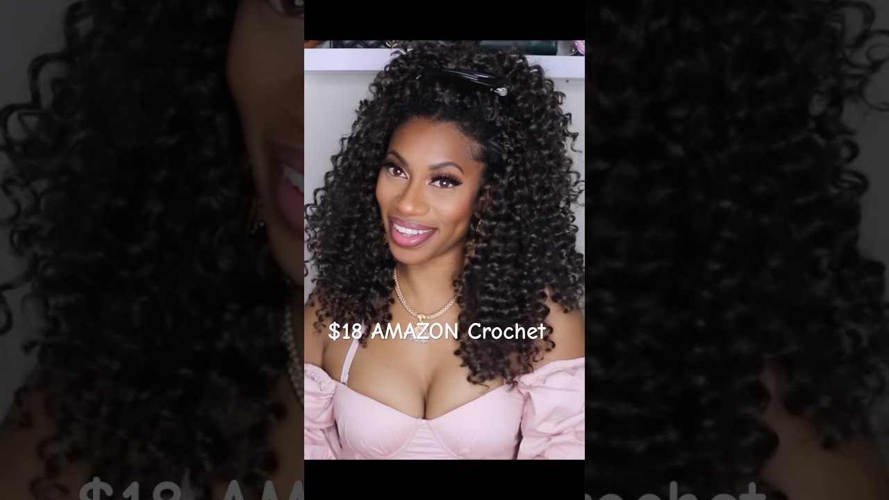 $18 Easy Affordable #amazon #crochet #hair click link on screen to shop 🛍️ #tutorial #curlycrochet