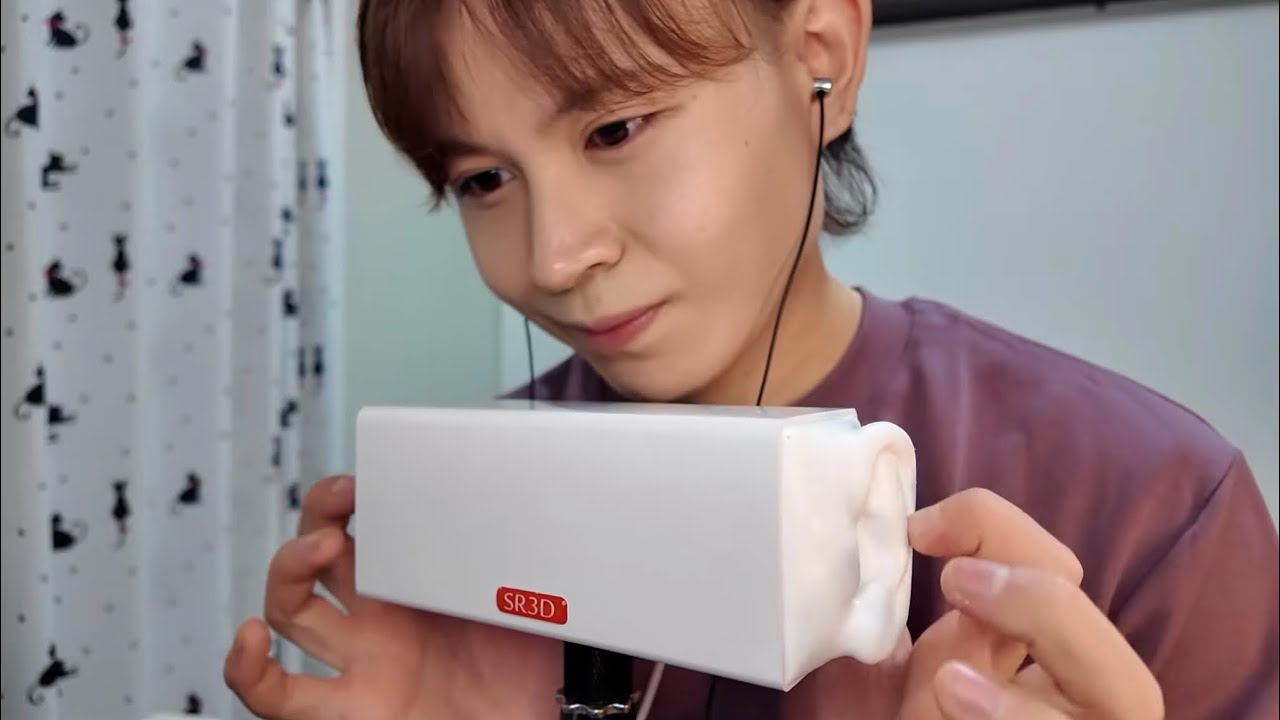 【ASMR】雑で不規則な強耳マッサージ Rough and irregular ear massage【SR3D】