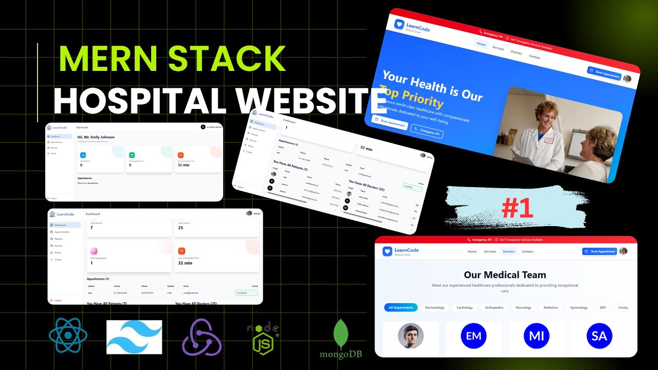 Mern Stack Hospital Website #1 in Reactjs || Nodejs || Expressjs || MongoDb #mernstack