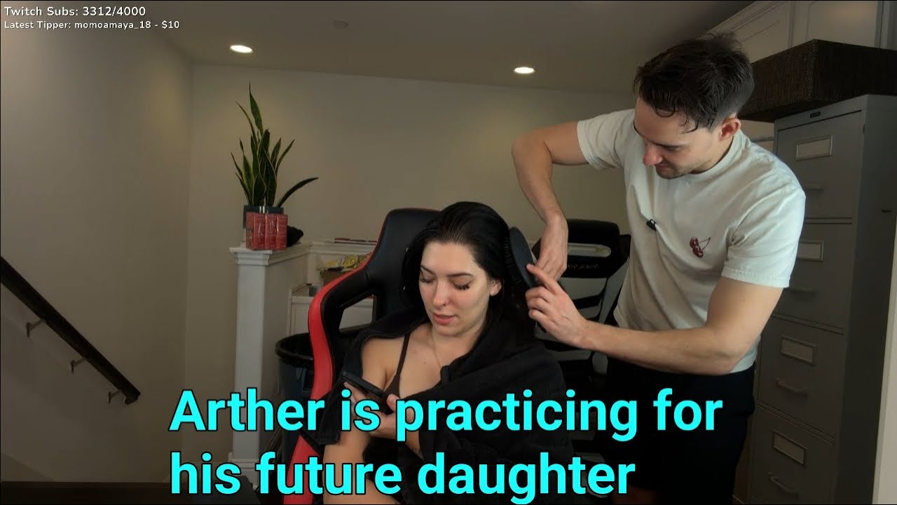 Arther taking care of Julia's hair