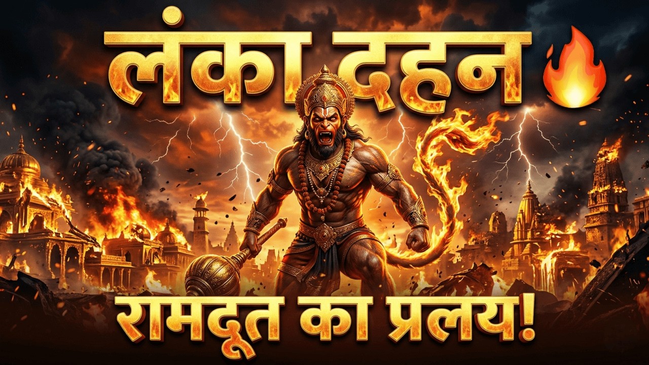 “हनुमान जी की लंका यात्रा | सीता माता की खोज, अक्षय कुमार वध और लंका दहन की पूरी कहानी” lanka 1356