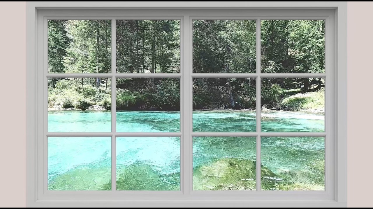 Pastel window aesthetic – crystal clear river ambience