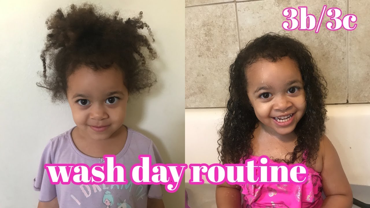 MIXED CURLY HAIR WASH DAY ROUTINE | 3B 3C BIRACIAL TODDLER HAIRCARE