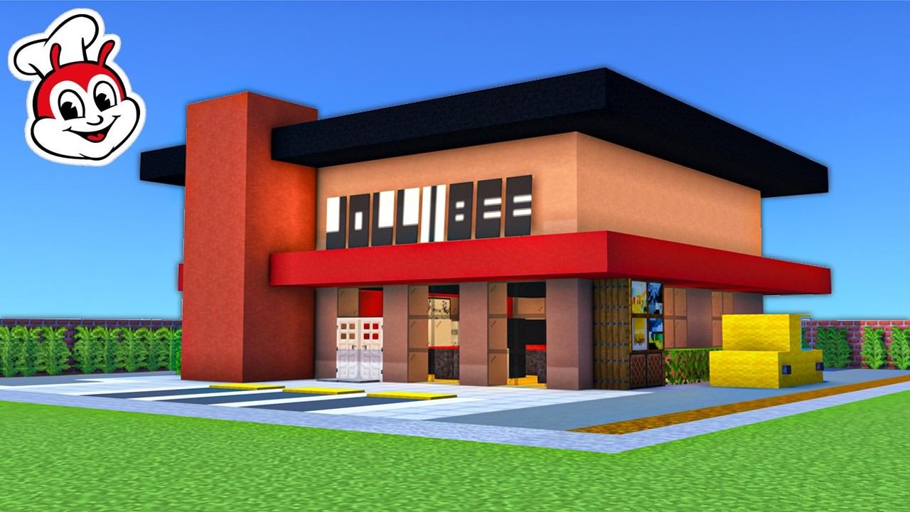 How To Build a Jollibee In Minecraft | Including Interior