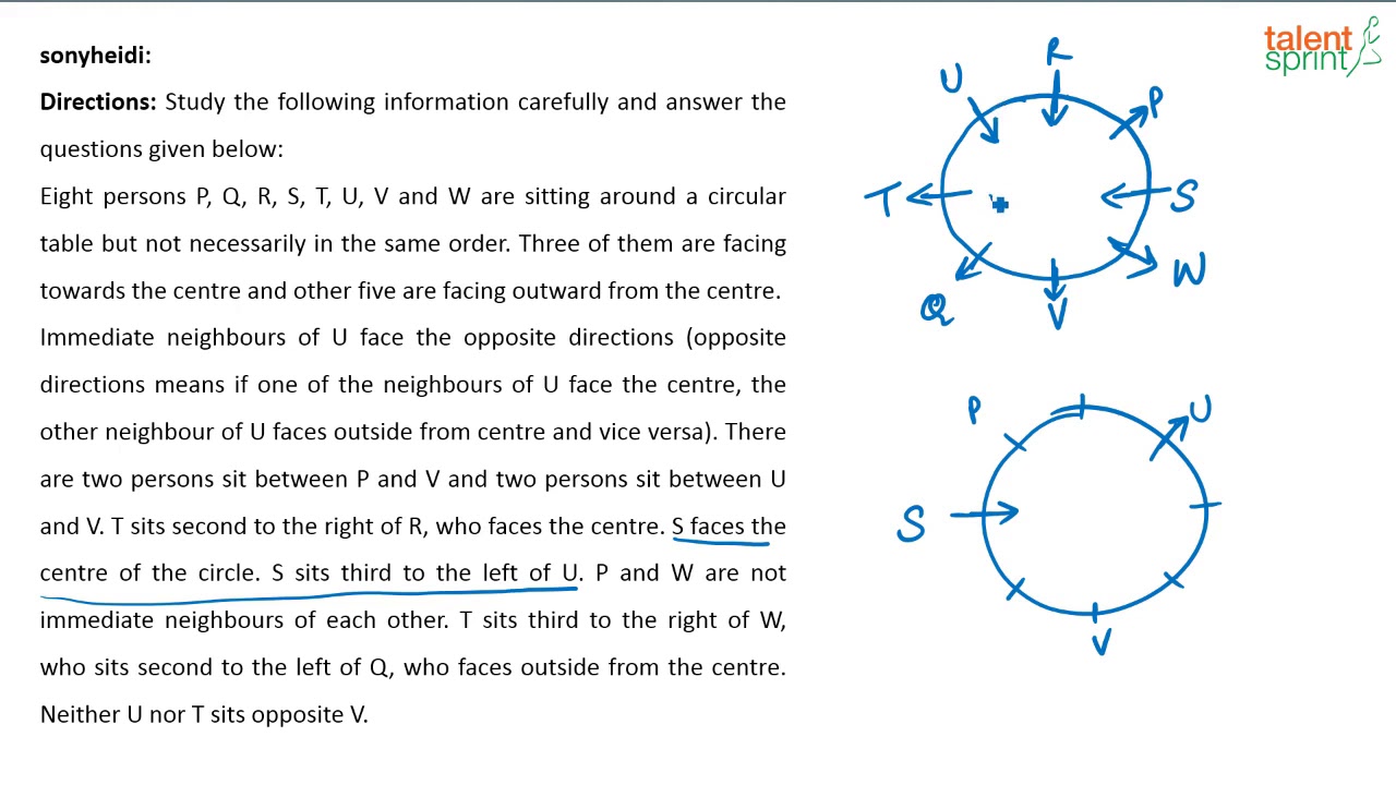 Circular Arrangement | Advanced Example - 38 | Reasoning Ability | TalentSprint Aptitude Prep