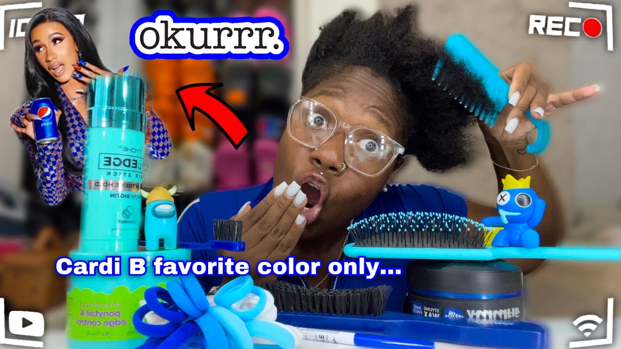 Doing my Natural Hair only using Cardi B favorite color products