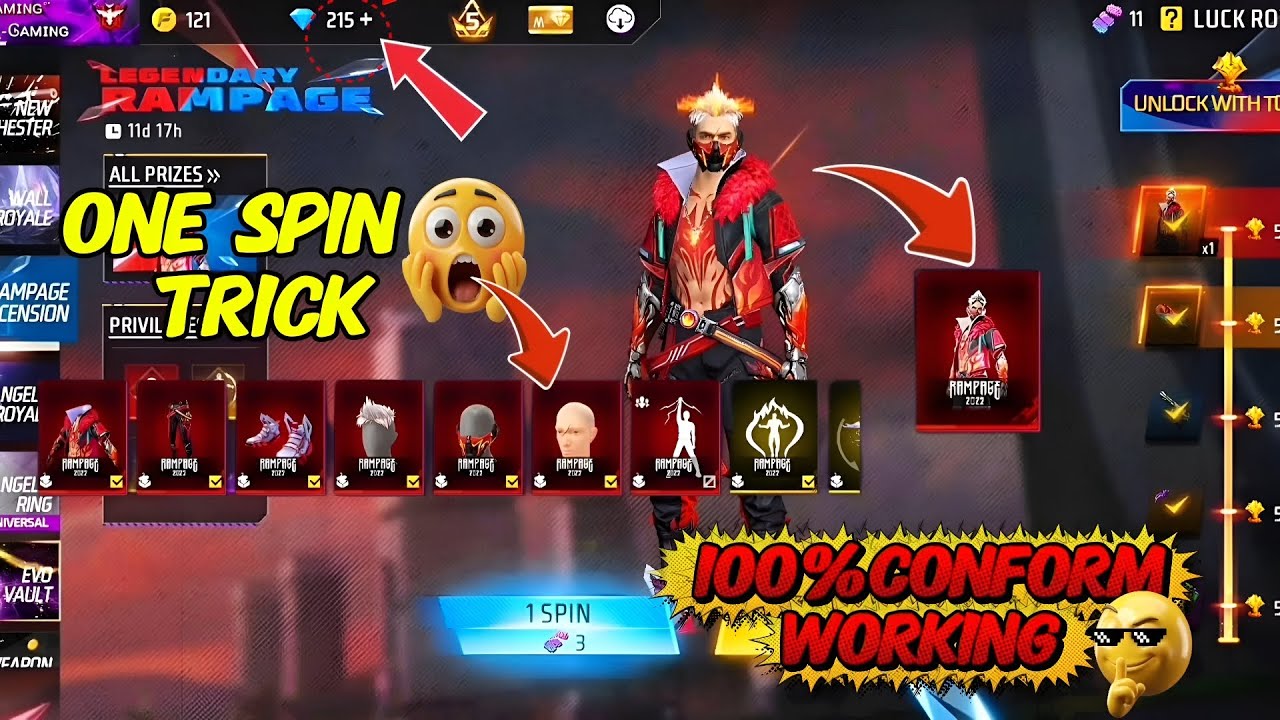 NEW RAMPAGE EVENT SPIN🤯🔥| 100%CONFORM🤩#freefire#ffvideo#tamilvideo#viralvideo #viralsong#trending