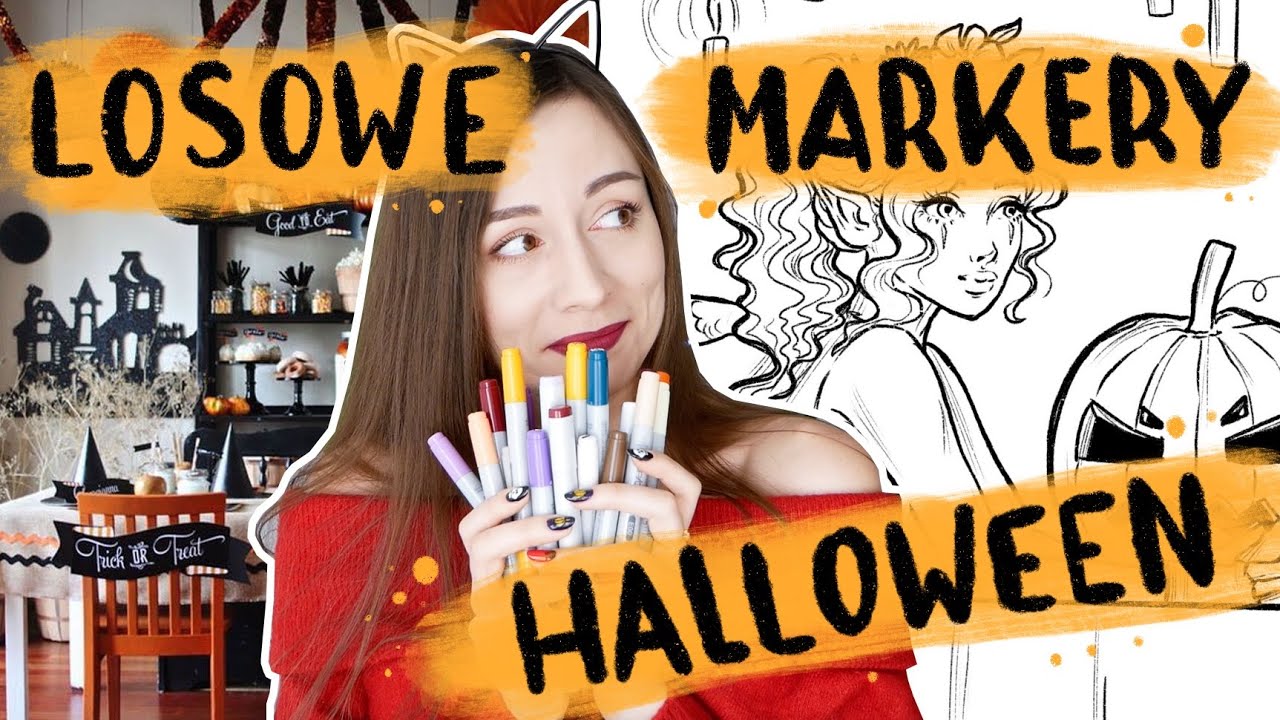 WYZWANIE - KOLOROWANIE LOSOWYMI MARKERAMI - HALLOWEEN #17