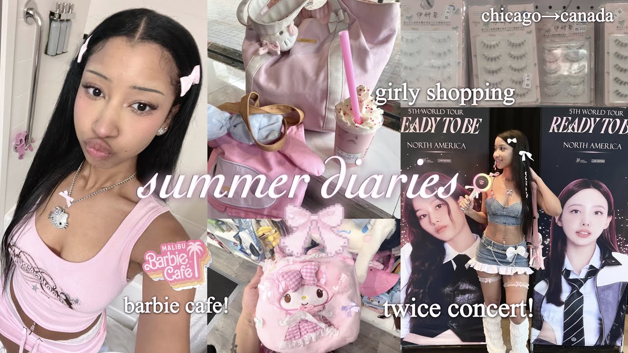 Летние дневники ♡: концерт Twice, охота на Sanrio, кафе Barbie, путешествие от Чикаго до Канады