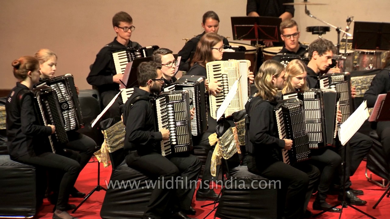 Accordion State Youth Orchestra Baden-Wurttemberg plays 'Dance of the Comedians'