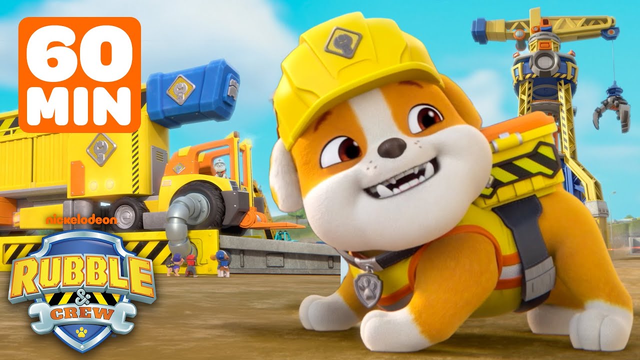 Rubble's MEGA Barkyard Zoomer & Crane Tower Builds! | 1 Hour | Rubble & Crew