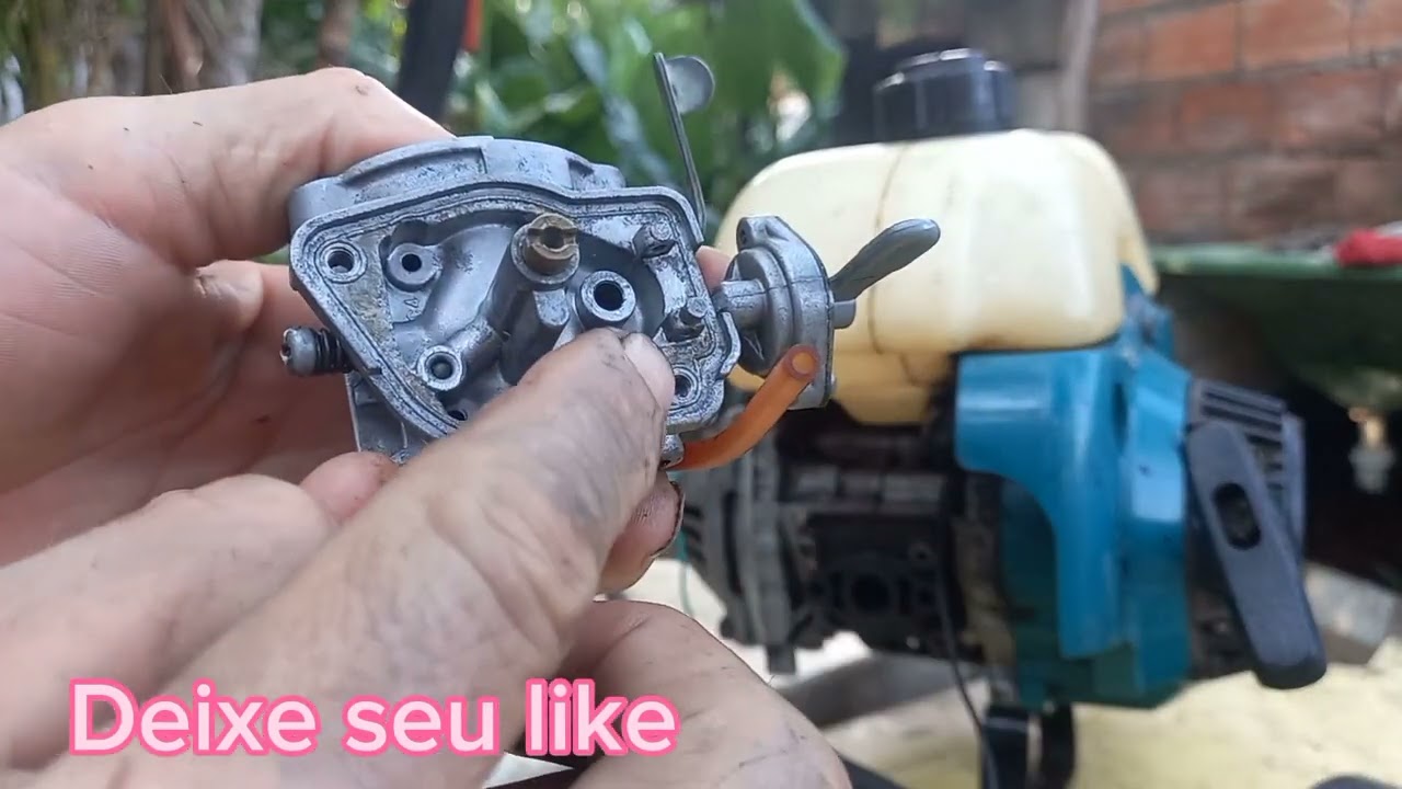 Ensinando a desencravar agulha do carburador de boia da rocadeira da makita