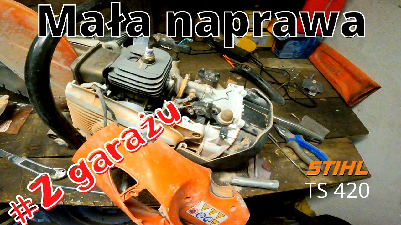 Wymiana odprężnika oraz sznurka w Stihl TS420. #Zgarażu