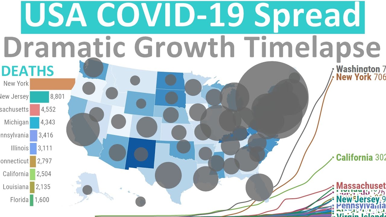 USA Coronavirus (COVID-19) Spread - Timelapse Evolution (May Update)