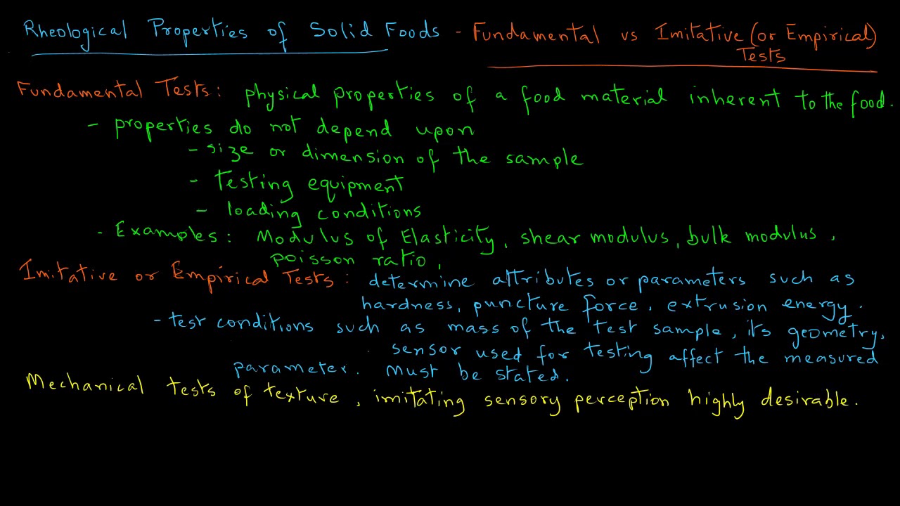 Fundamental and Empirical Properties of Foods