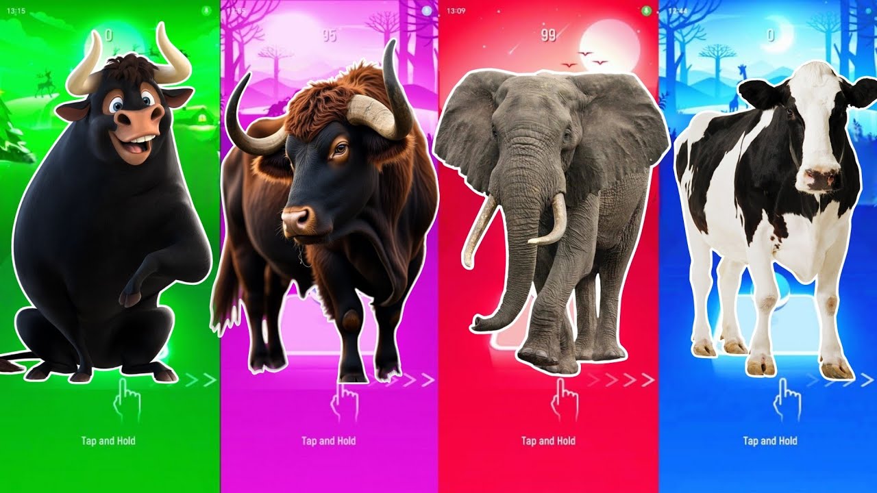Funny Ferdinand 🆚 Funny Bull 🐂🆚 Funny Elephand 🆚 Funny Cow🆚 Tiles Hop EDM Rush