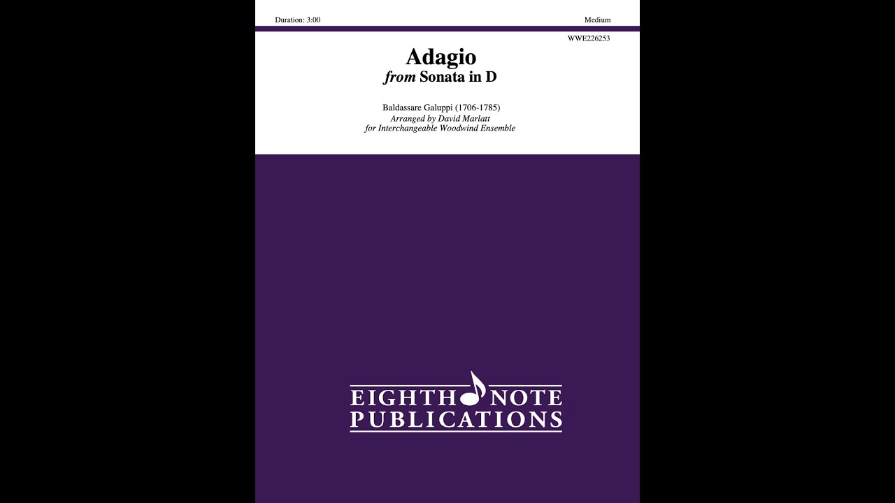 Adagio from Piano Sonata in D Major arr. by David Marlatt - Grade Medium