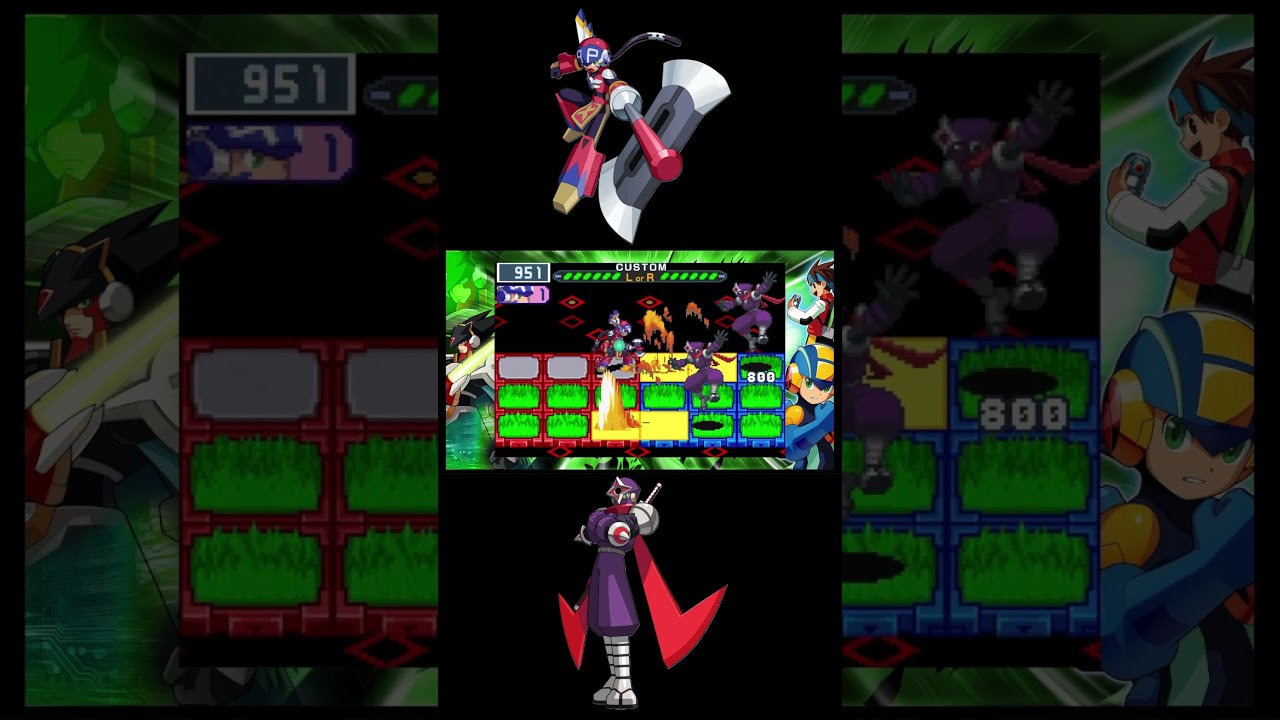 ShadowMan Omega S ranked in 16 seconds with Chaos Unison charge attacks- Megaman Battle Network 5