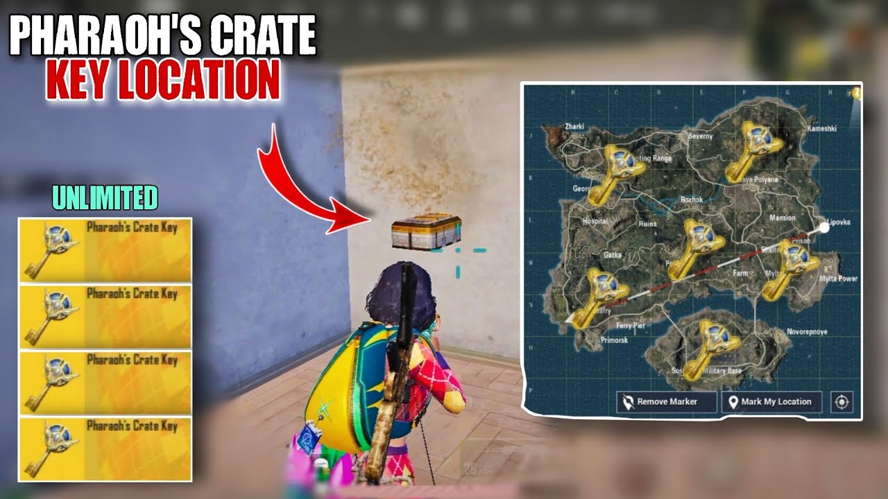 Bgmi pharaoh's crate key location | bgmi warrior challenge event | pharaohs key location |MRsmartYT