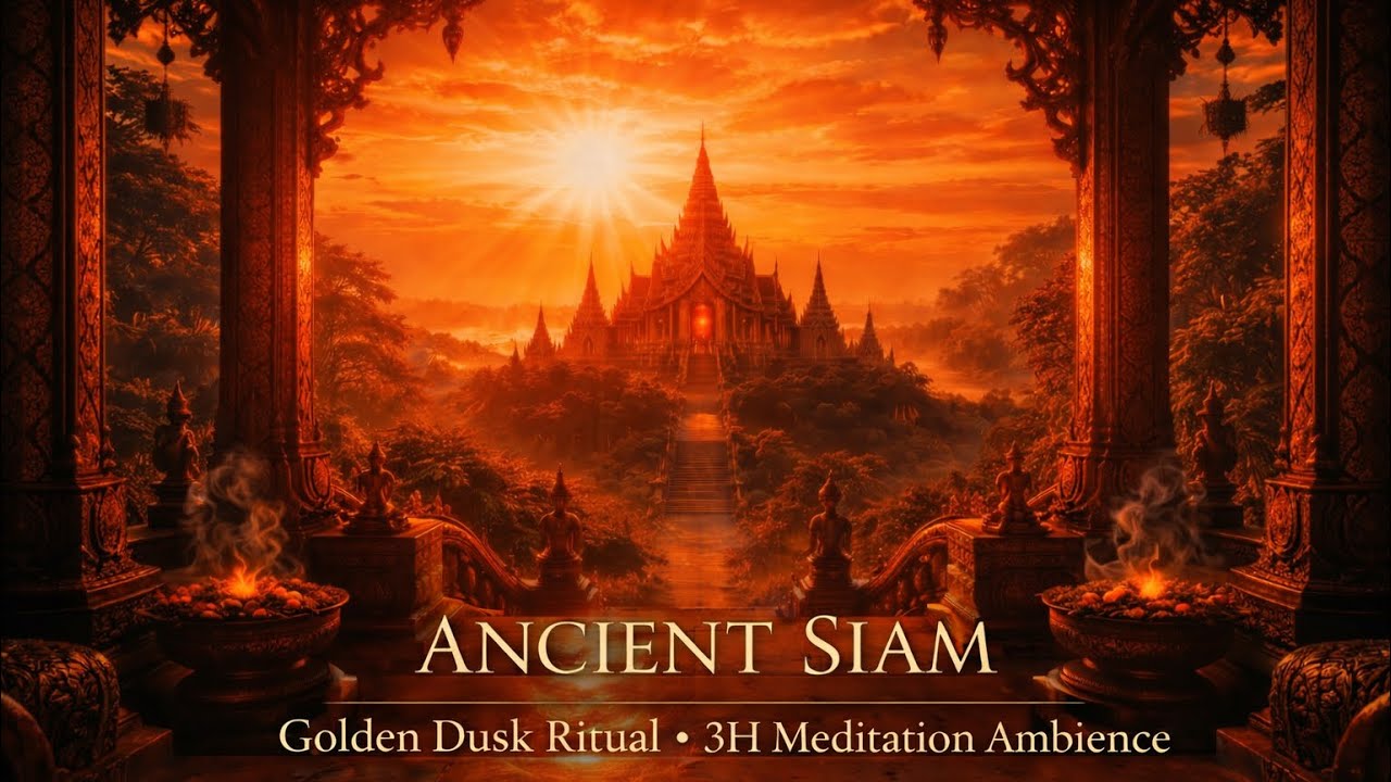Ancient Siam Temple Ambience – 3 Hours | Free Background Music for Creators