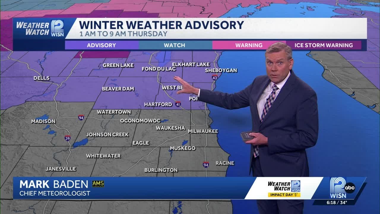 Winter weather advisory across SE Wisconsin Thursday