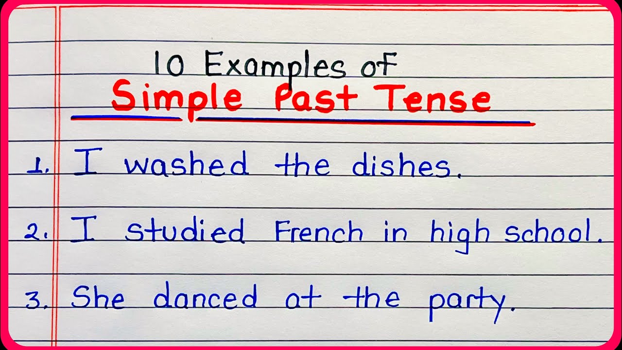 10 examples of simple past tense | Sentences of simple past tense | Past indefinite tense | Tense