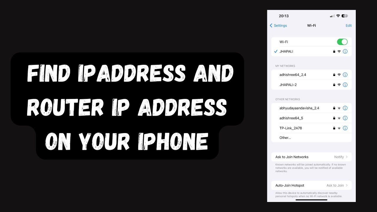 How to  find IP Address and Router IP Address on your iPhone ?