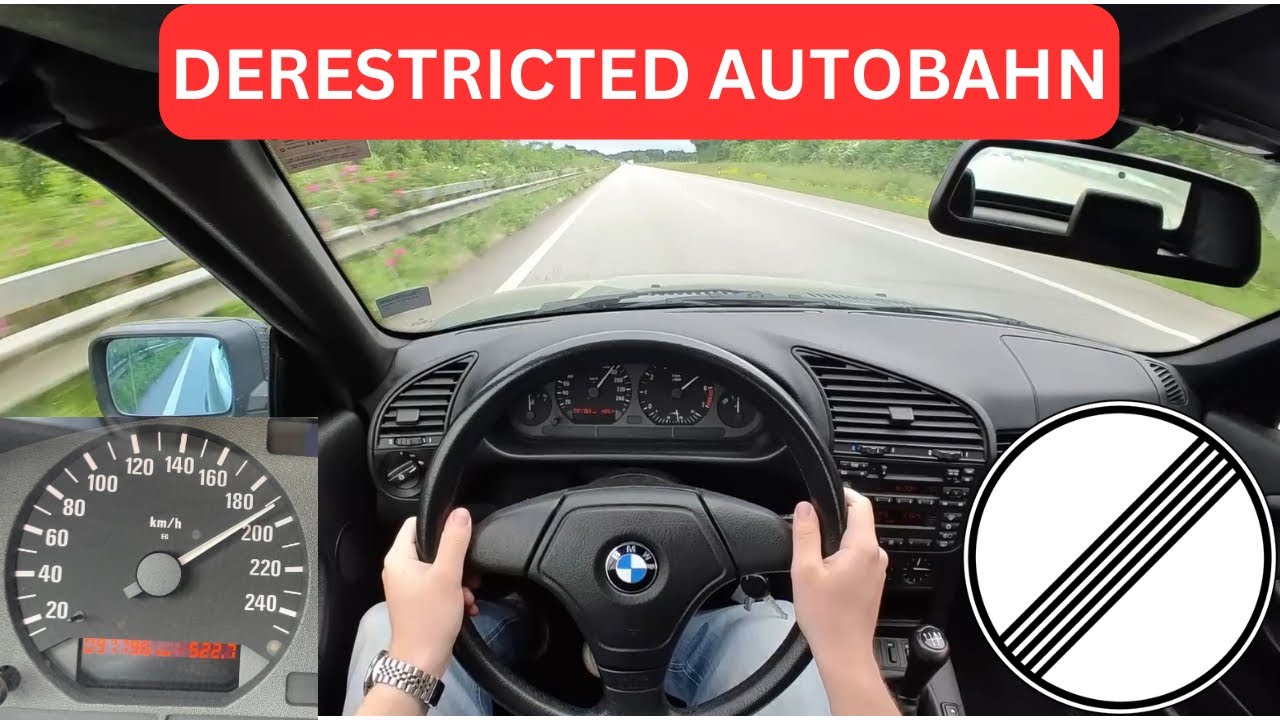 BMW E36 318i Cabriolet AUTOBAHN Topspeed drive | 115 HP | POV