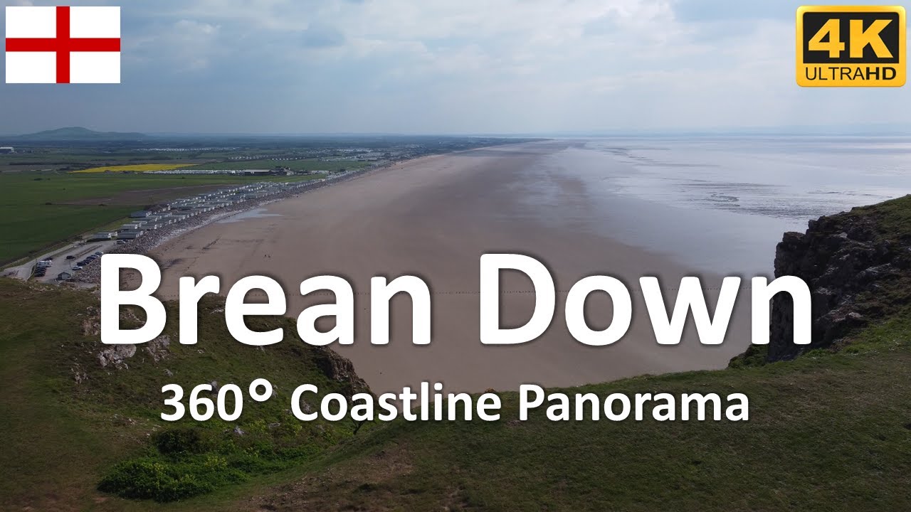 Brean Down - Coastline Panorama | Somerset | England | UK - 4k 360°