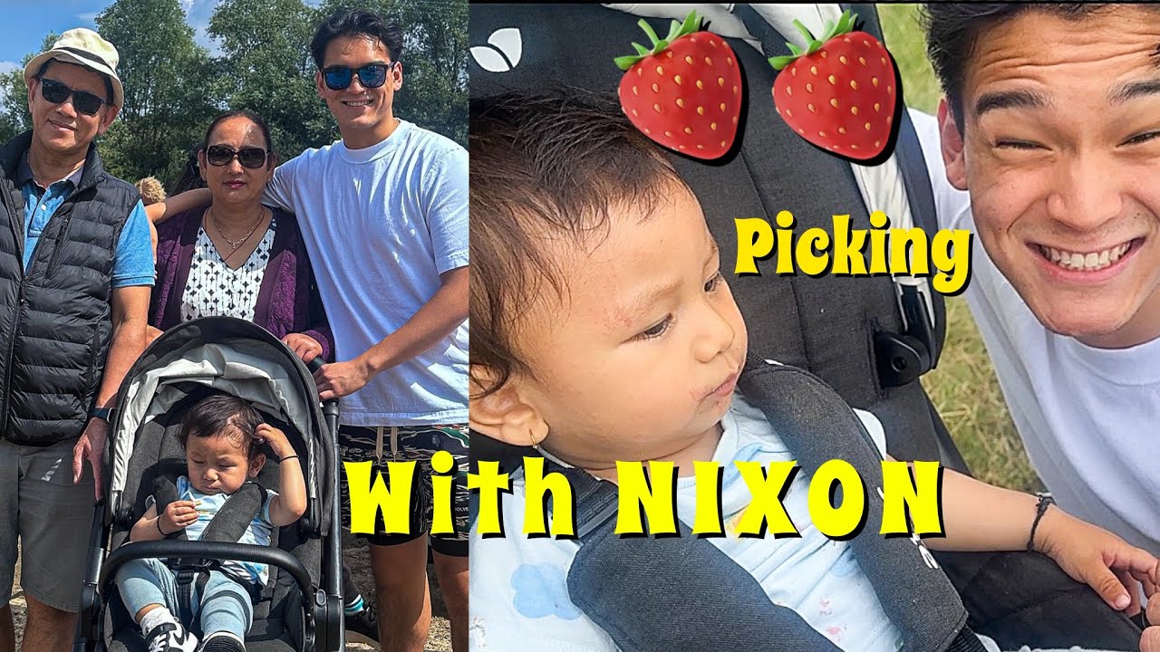 STRAWBERRY  🍓 🍓  PICKING  WITH  NIXON  |  DENA  VLOG