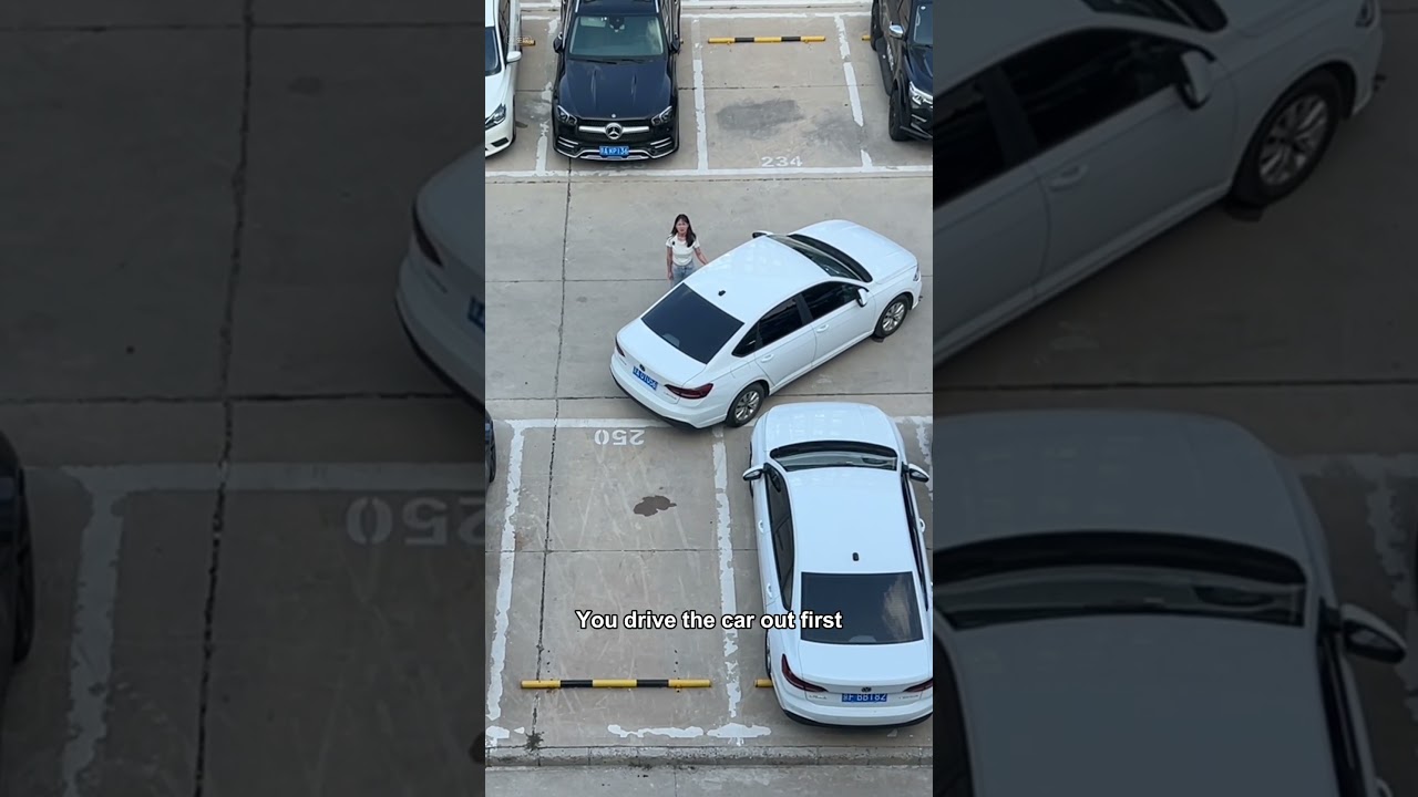 Super simple tutorial on reversing into a parking space #skills #automobile #mechancial #carpart