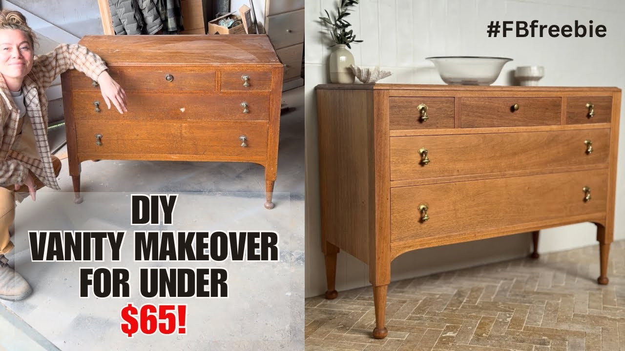 FREE Dresser Flip Into $550 Bathroom Vanity | DIY Furniture Makeover for Under $65